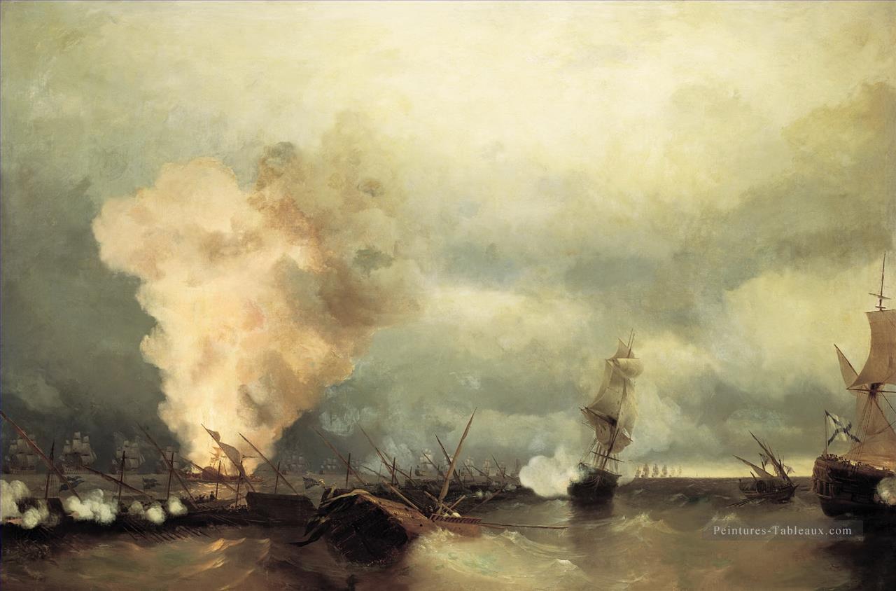bataille navale près de vyborg 1846 Romantique Ivan Aivazovsky russe Peintures à l'huile